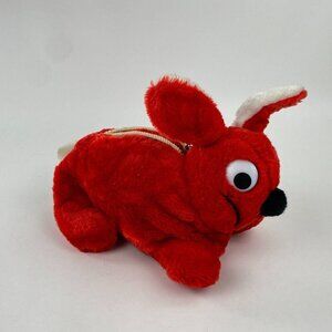 1984 Lego Duplo Red Bunny Rabbit Plush Carrier Bag with Keychain Legos Storage